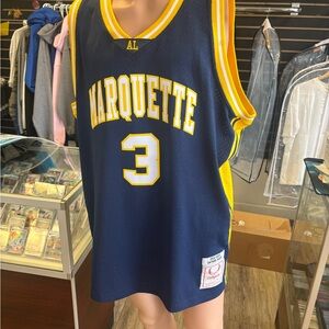 Mitchell & Ness Marquette Navy and Yellow Jersey